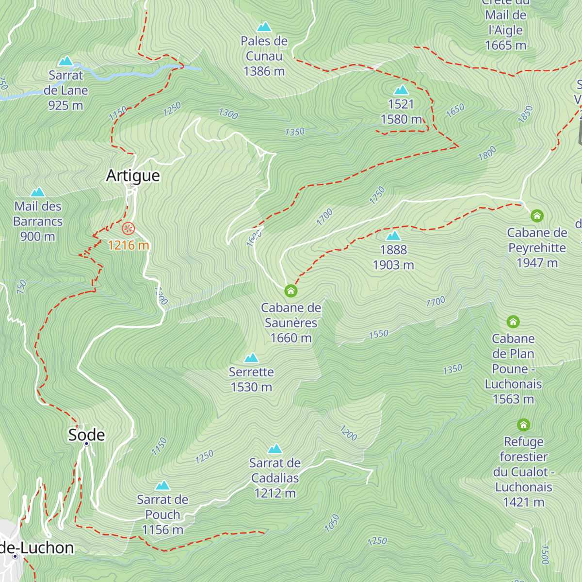 Cabane de Saunères map