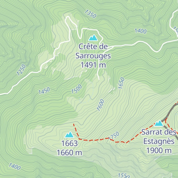 Map of Cabane de Coum Courrau Vieil - luchonais