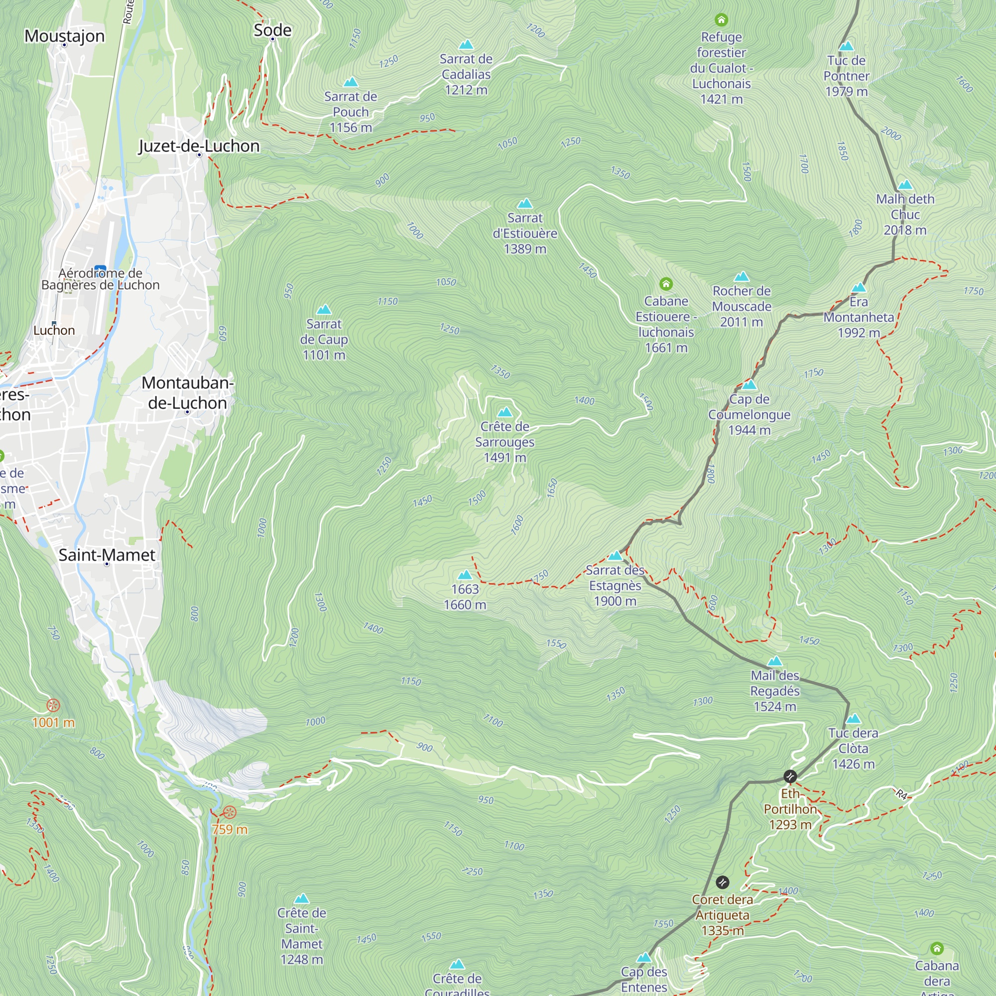 Cabane de Coum Courrau Vieil - luchonais map