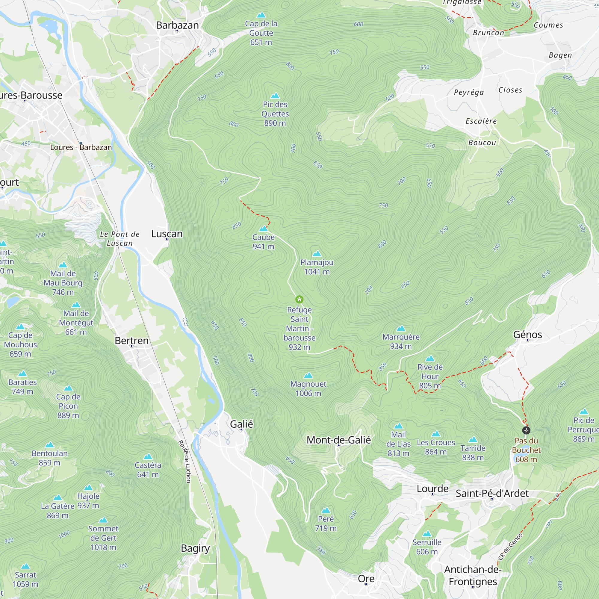 Refuge Saint Martin - barousse map