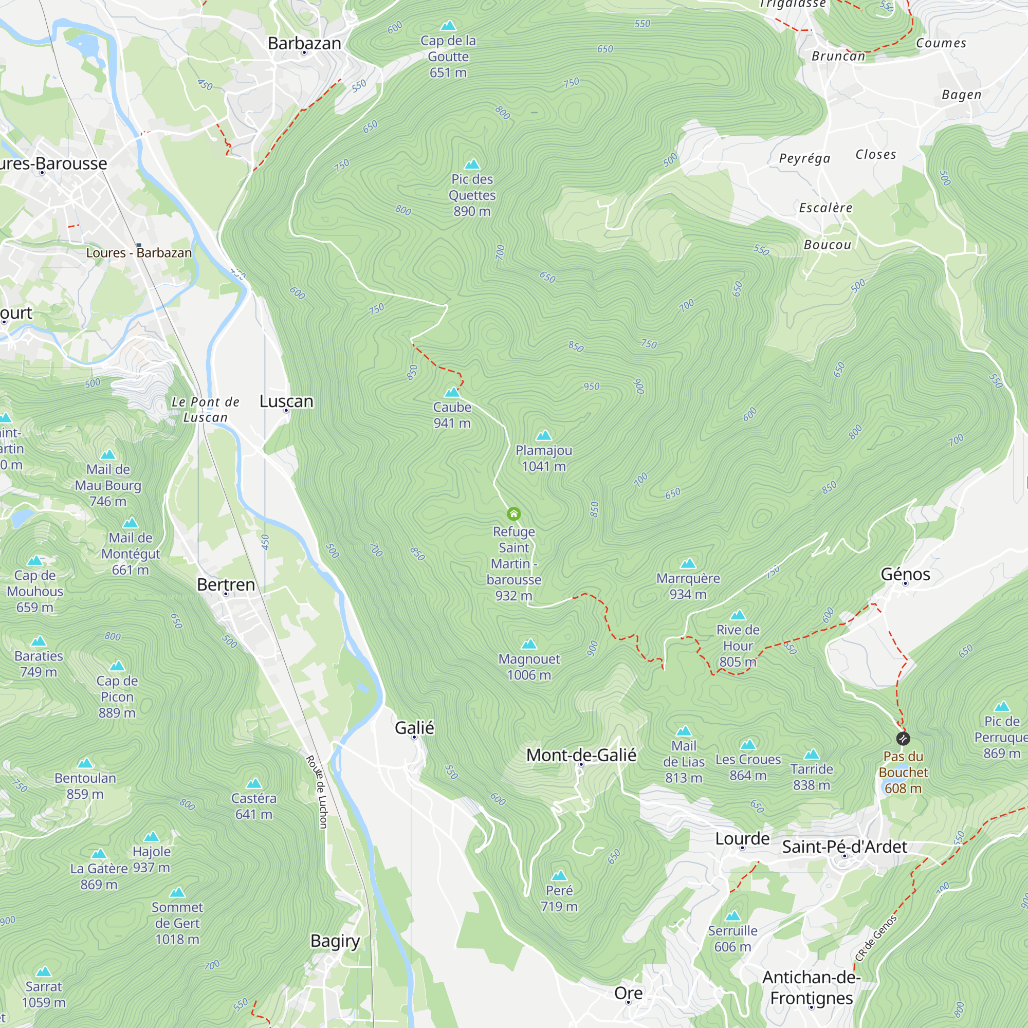 Refuge Saint Martin - barousse map