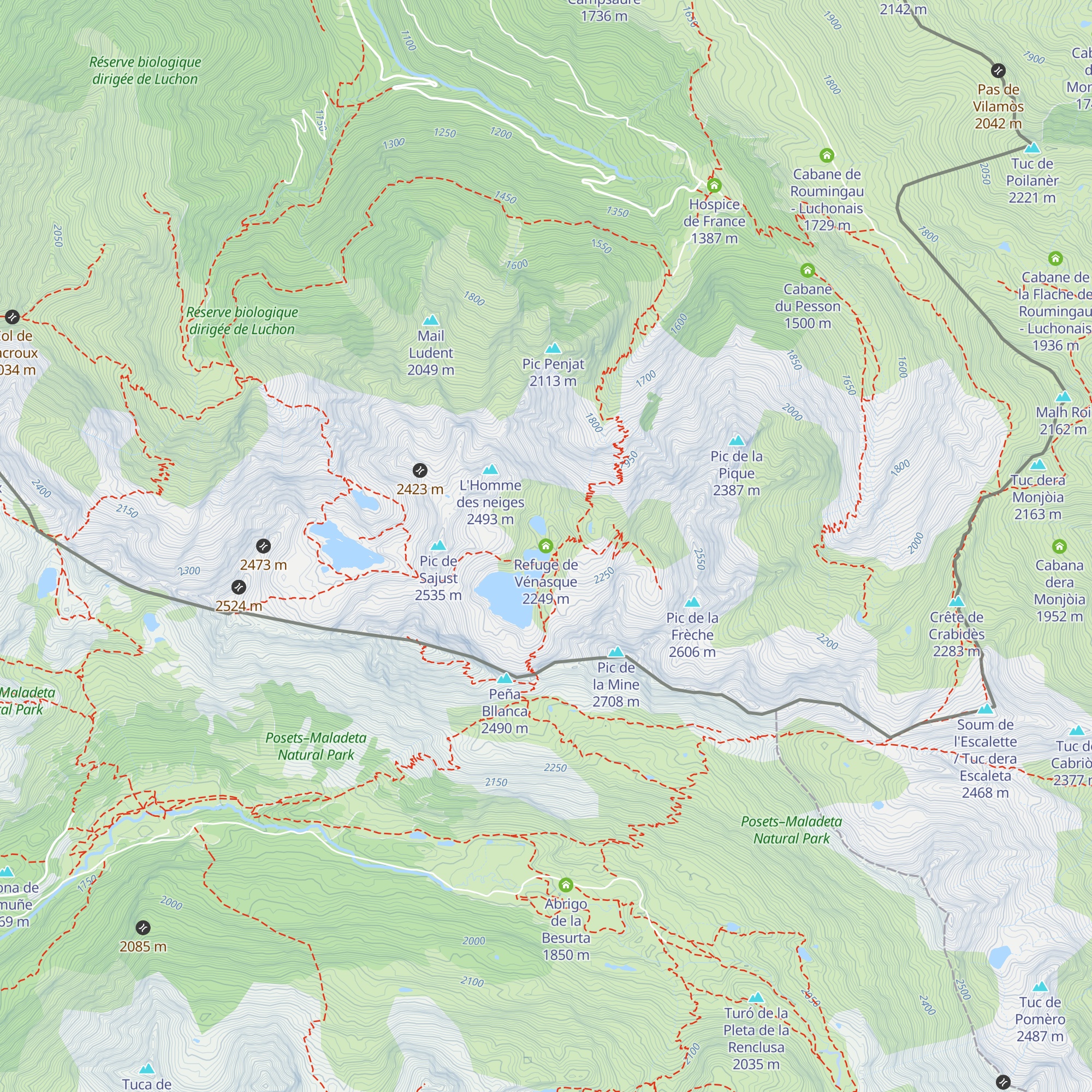 Refuge de Vénasque map