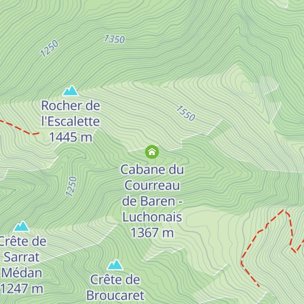 Map of Cabane du Courreau de Baren - Luchonais
