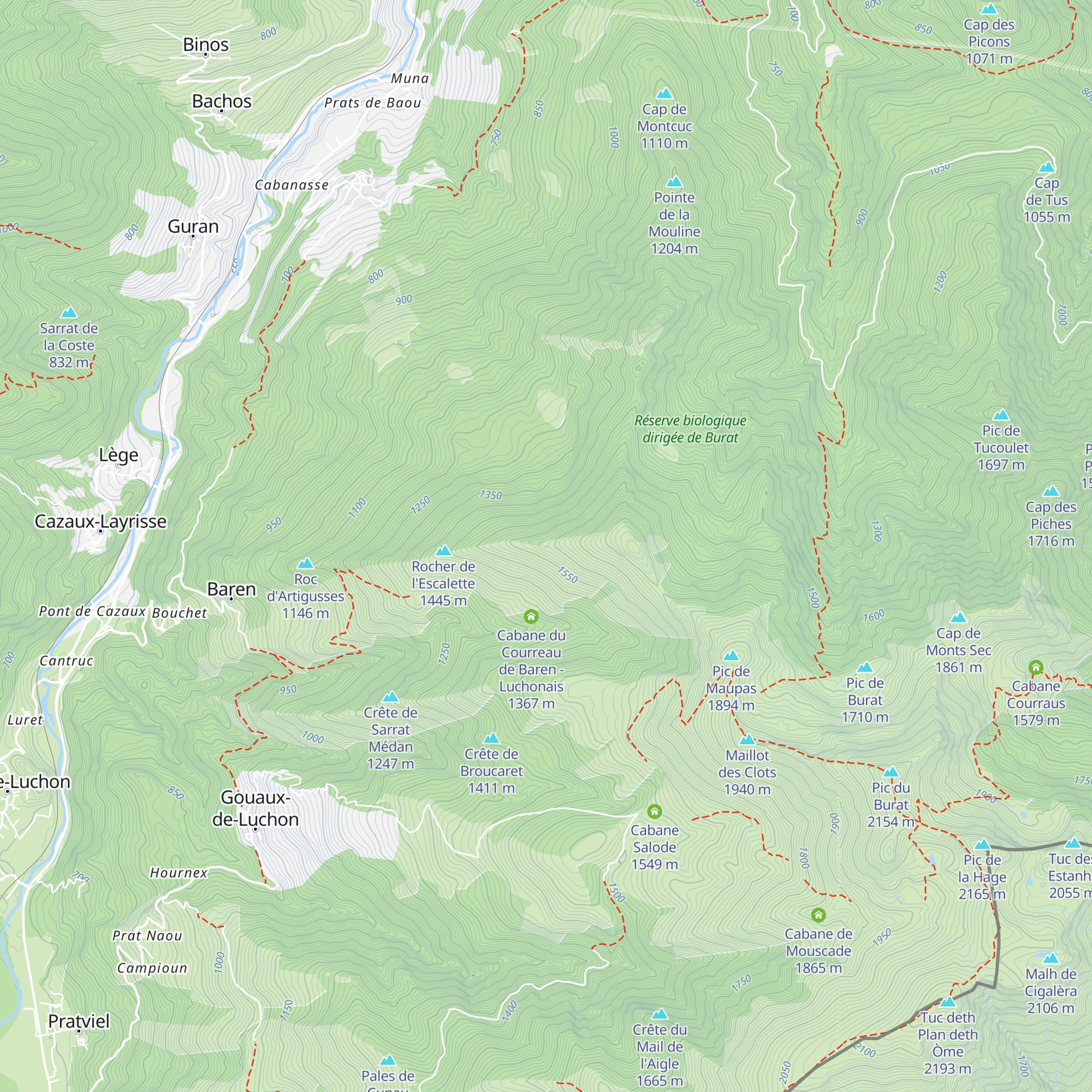 Cabane du Planet - Luchonais map