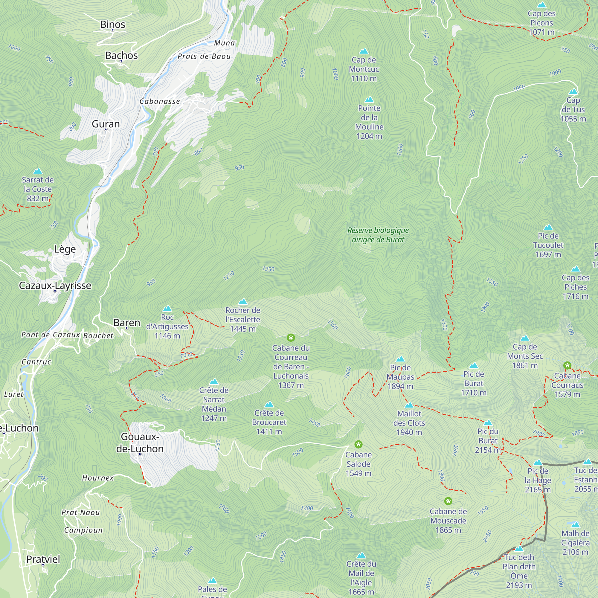Cabane du Planet - Luchonais map