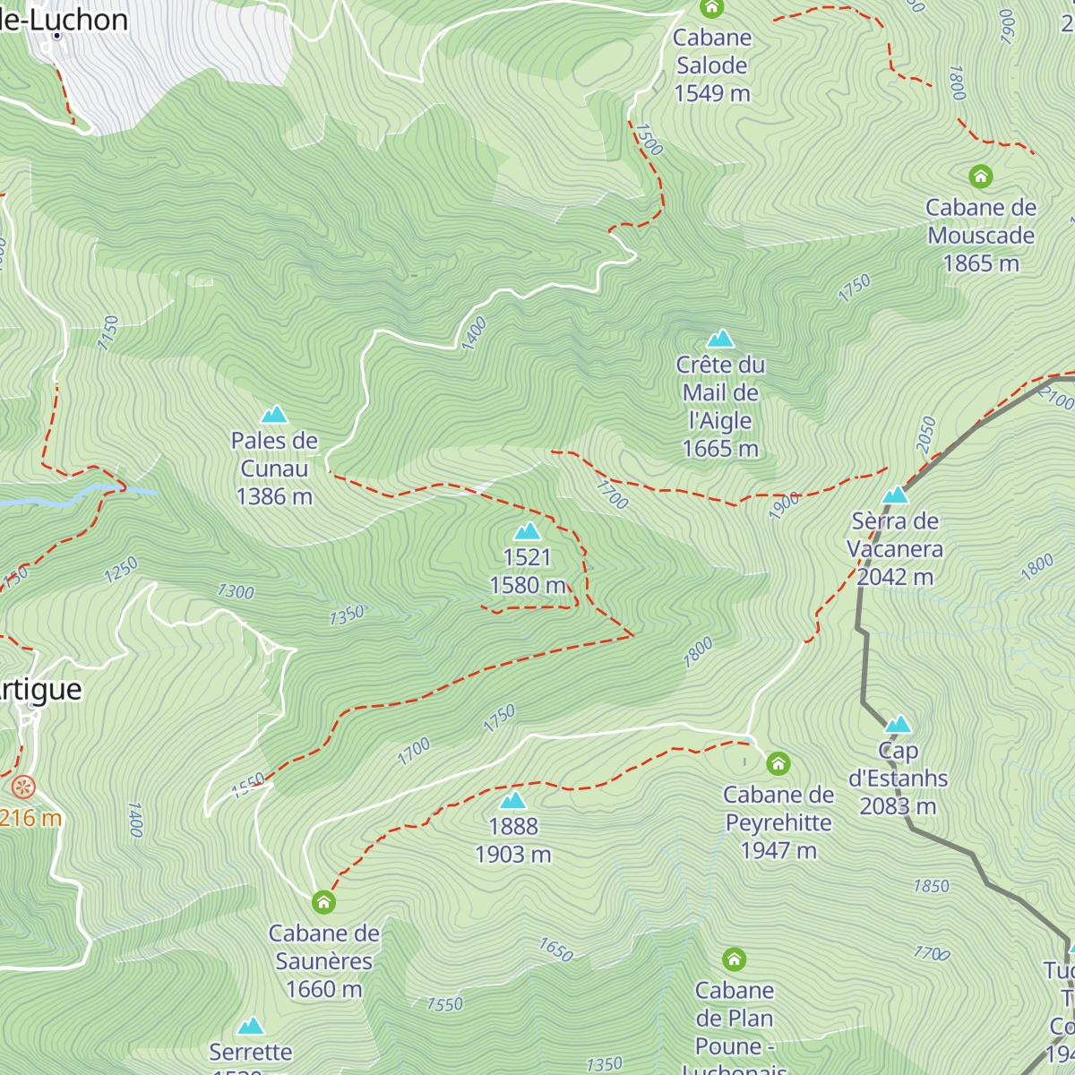 Cabane du Plan de Bosc - Luchonais map