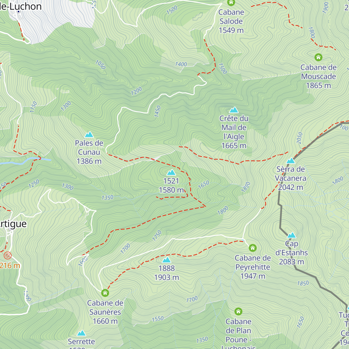 Cabane du Plan de Bosc - Luchonais map