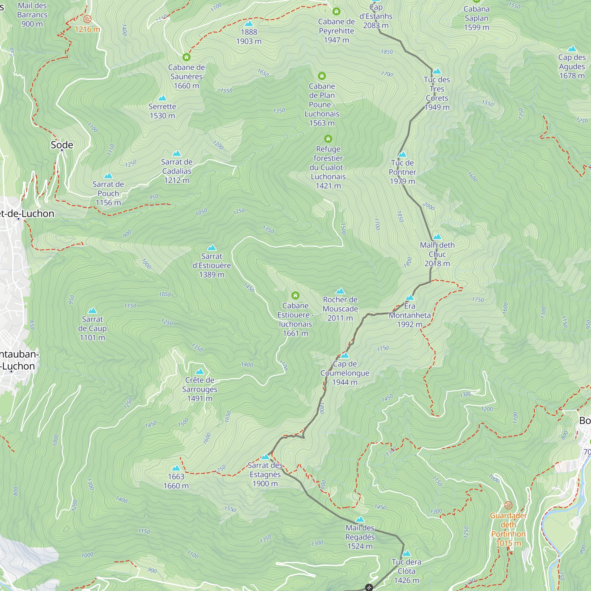 Cabane Estiouere - luchonais map