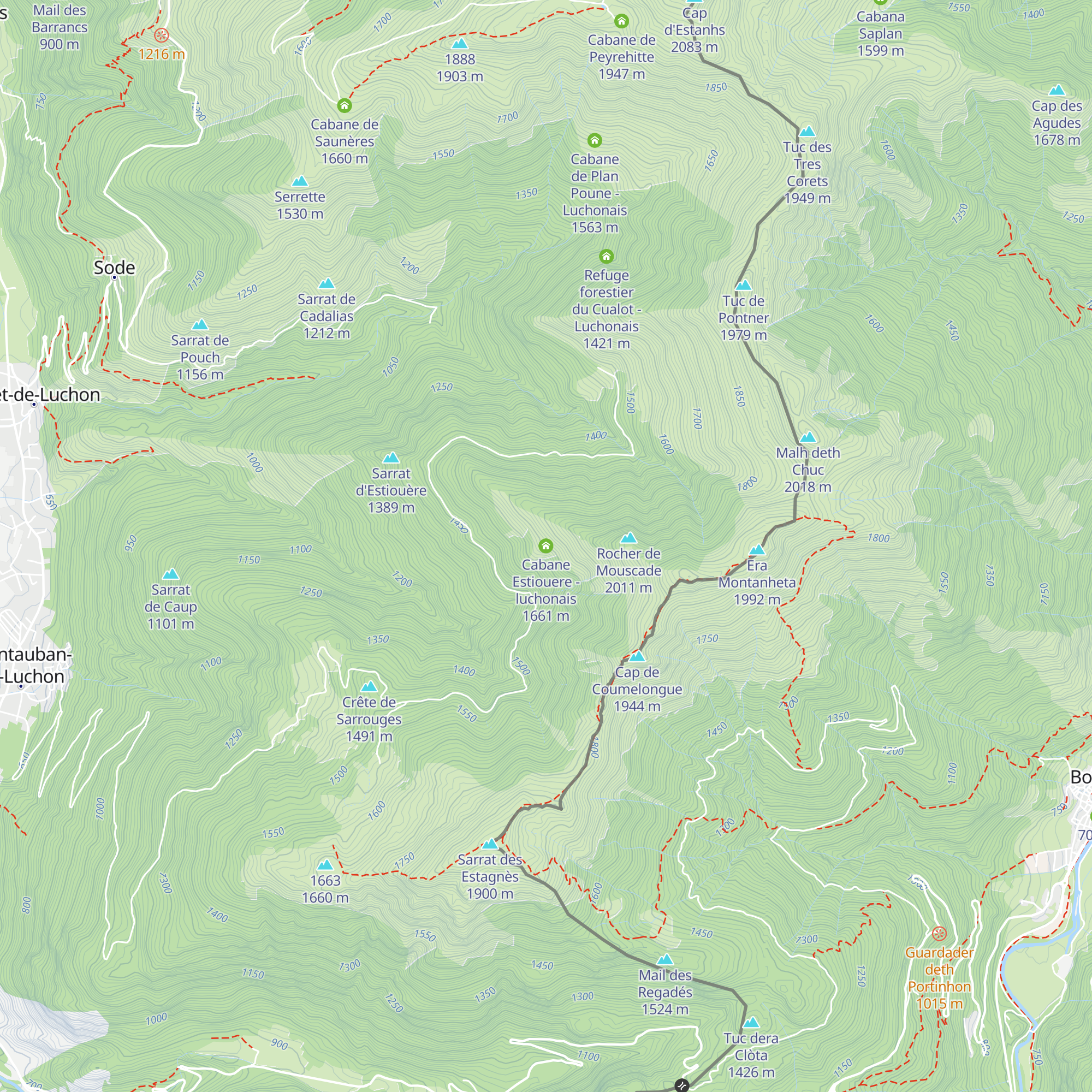Cabane Estiouere - luchonais map