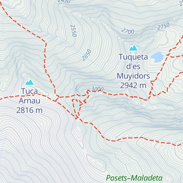 Map of Tuca de Vallibierna / Roca Bllanca