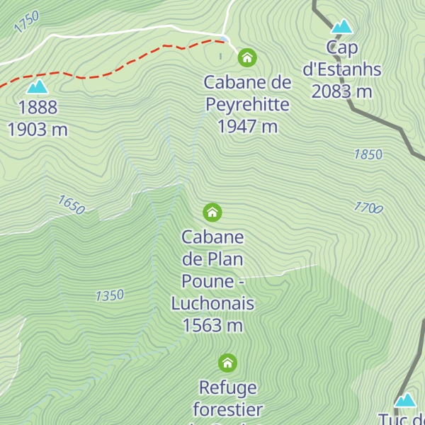 Map of Cabane de Plan Poune - Luchonais