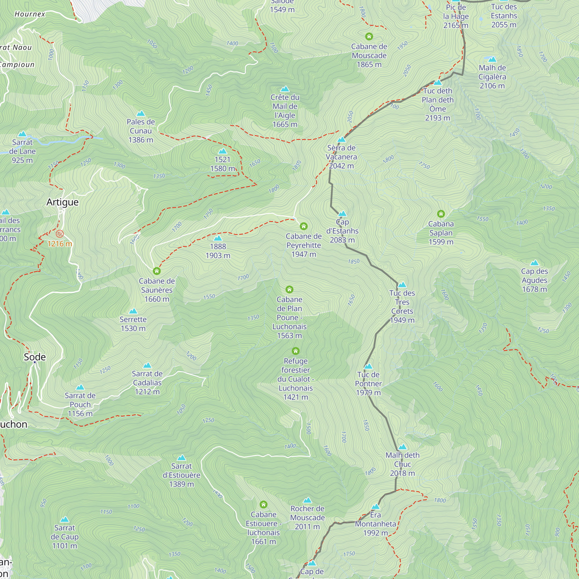 Cabane de Plan Poune - Luchonais map
