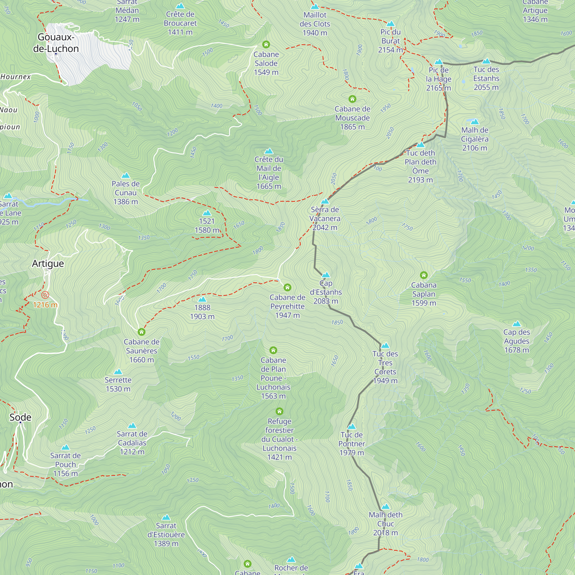Cabane de Peyrehitte map