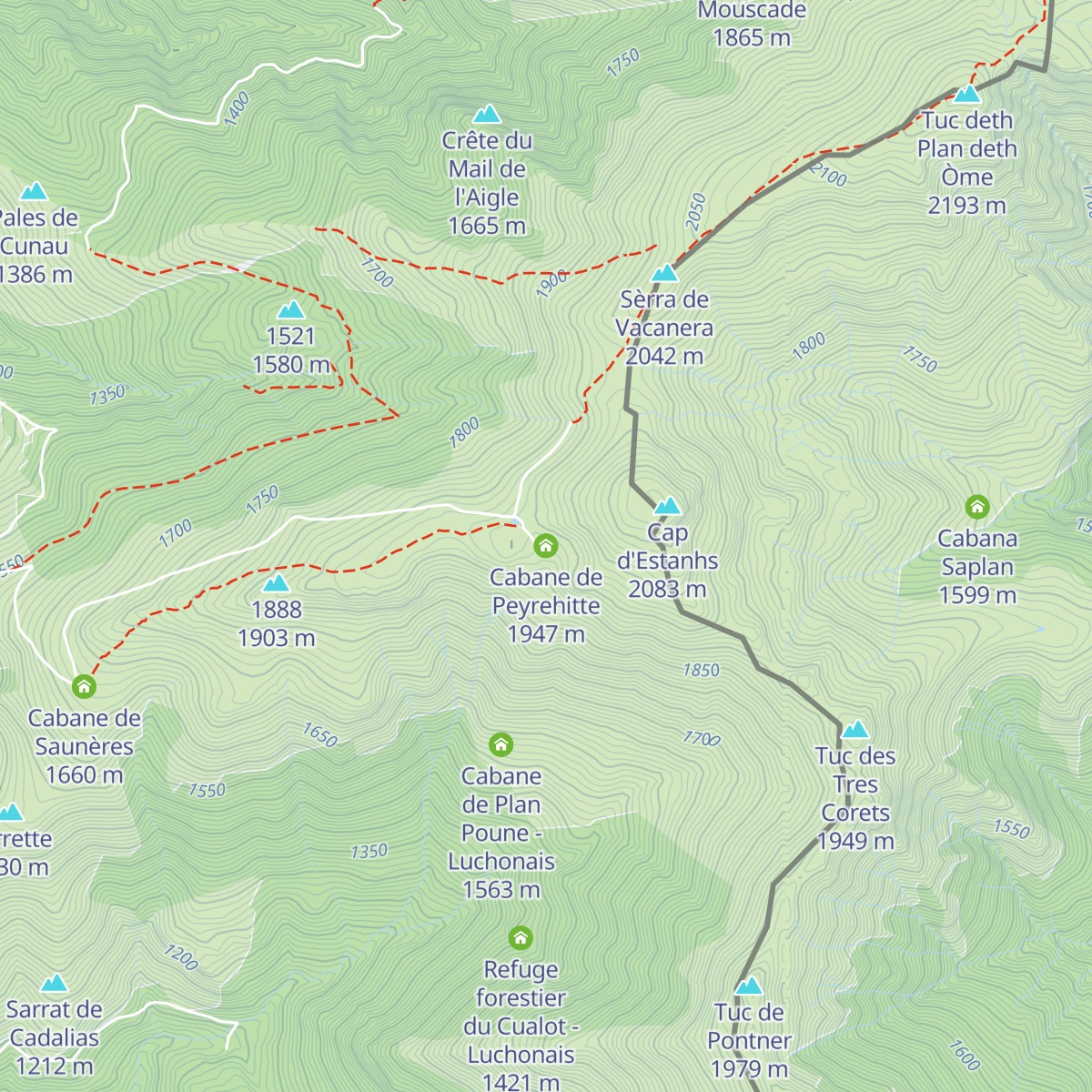 Cabane de Peyrehitte map