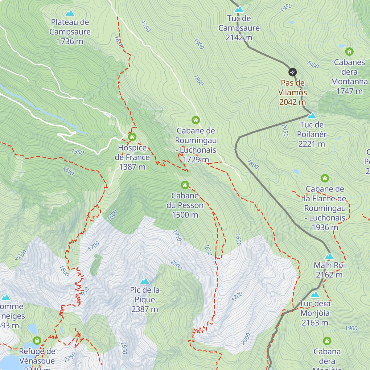 Cabane du Pesson map