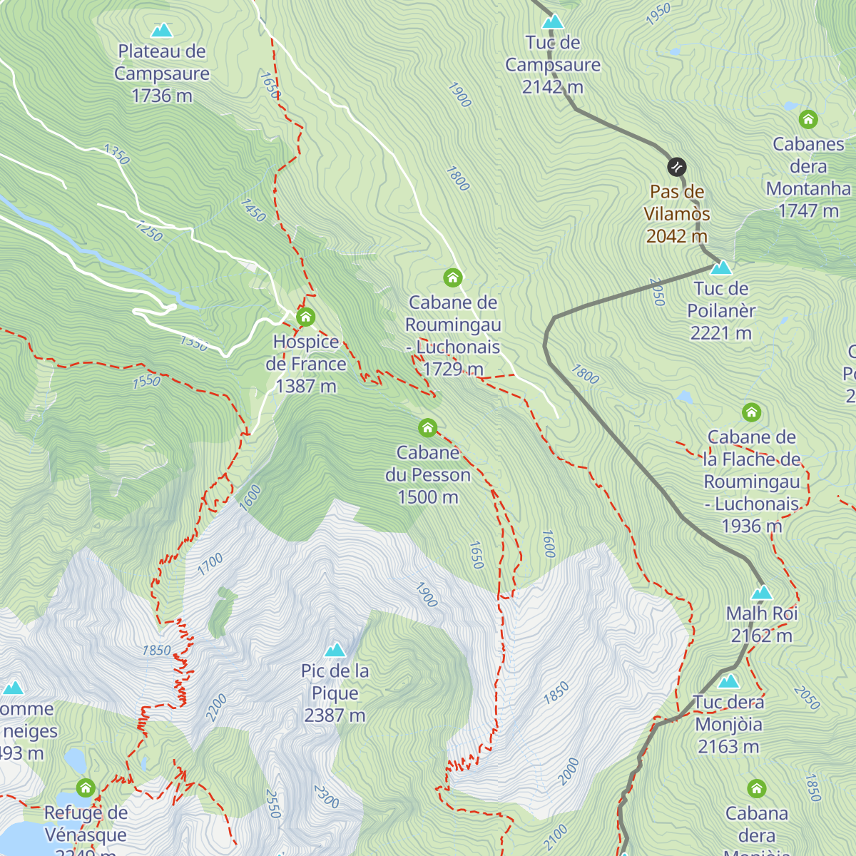 Cabane du Pesson map