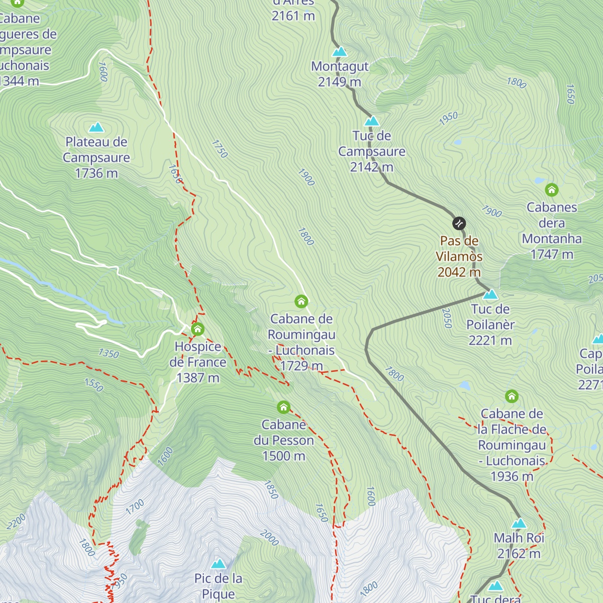 Cabane de Roumingau - Luchonais map