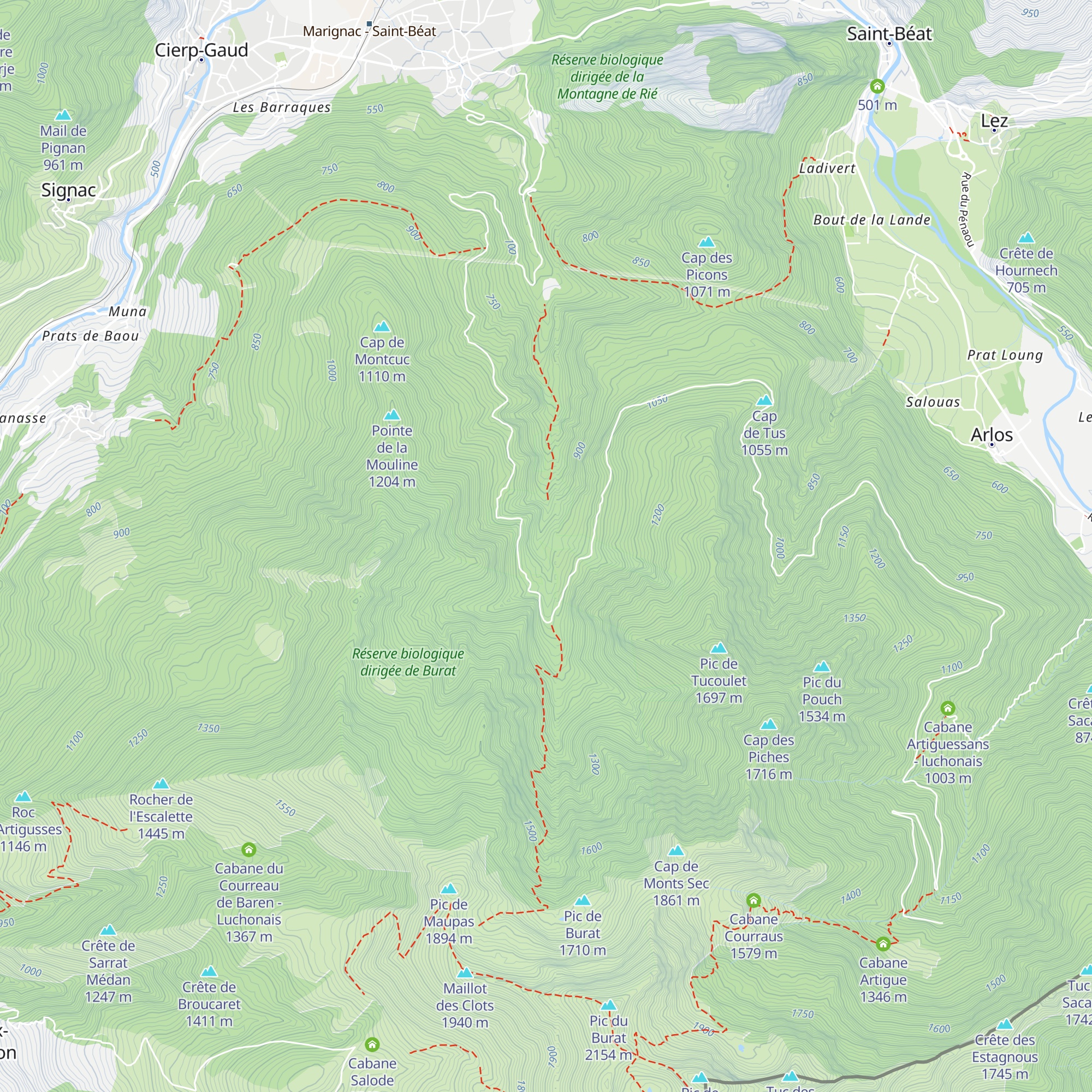 Cabane Contraire - luchonais map