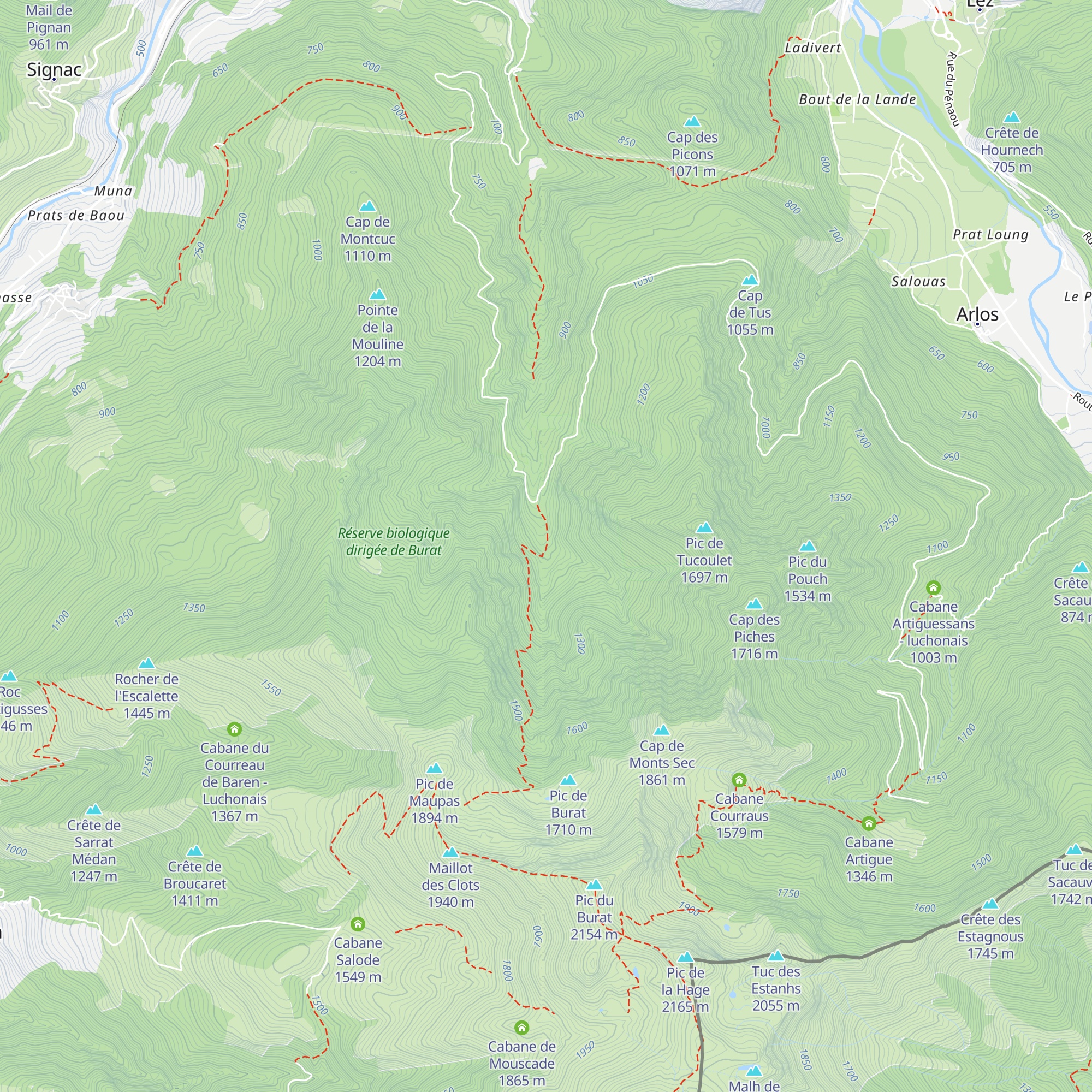 Cabane de Saribarolles - Luchonais map