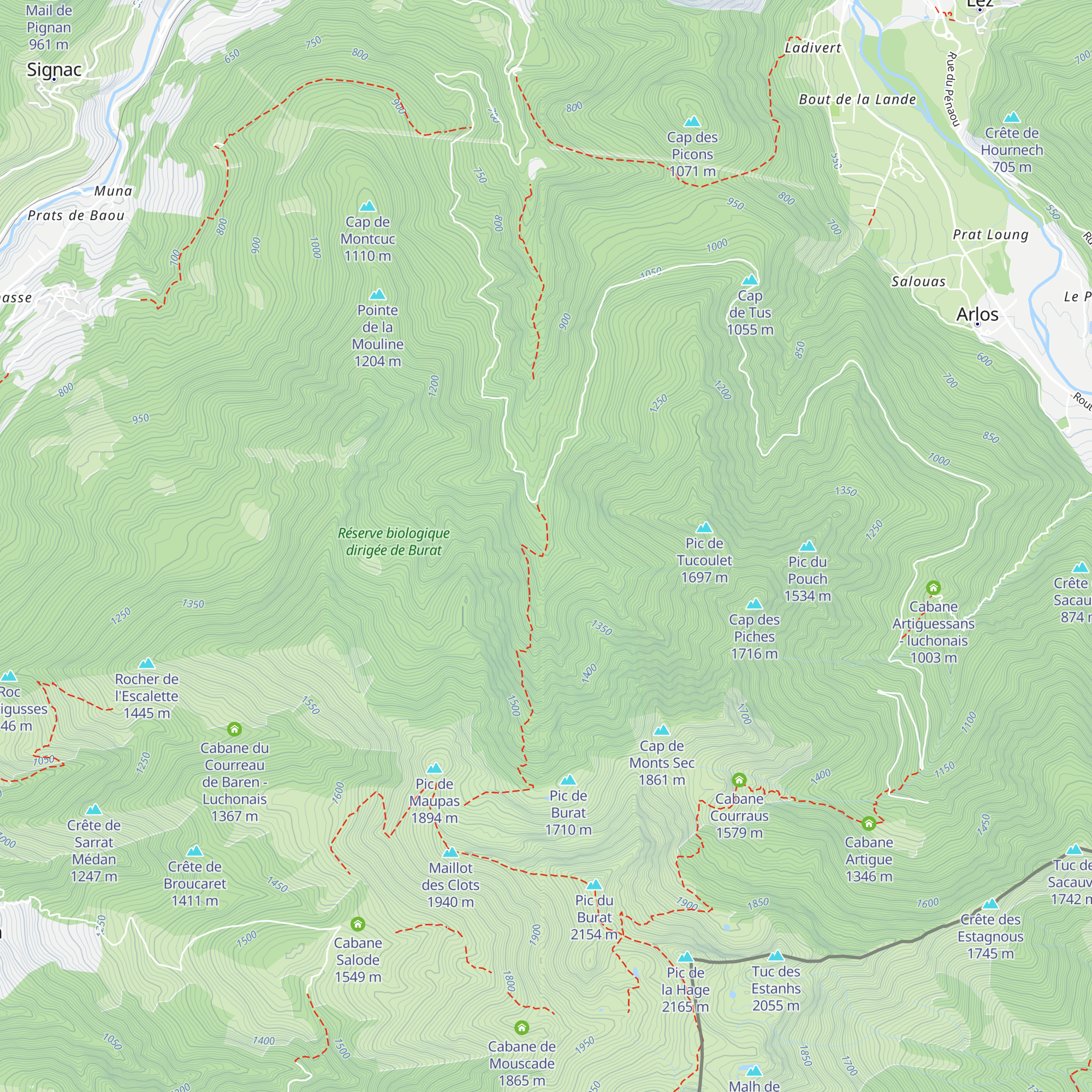 Cabane de Saribarolles - Luchonais map