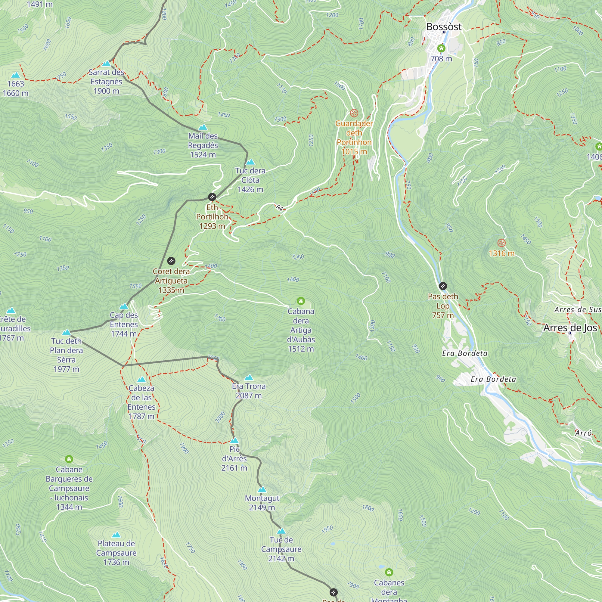 Cabana dera Artiga d'Aubàs map