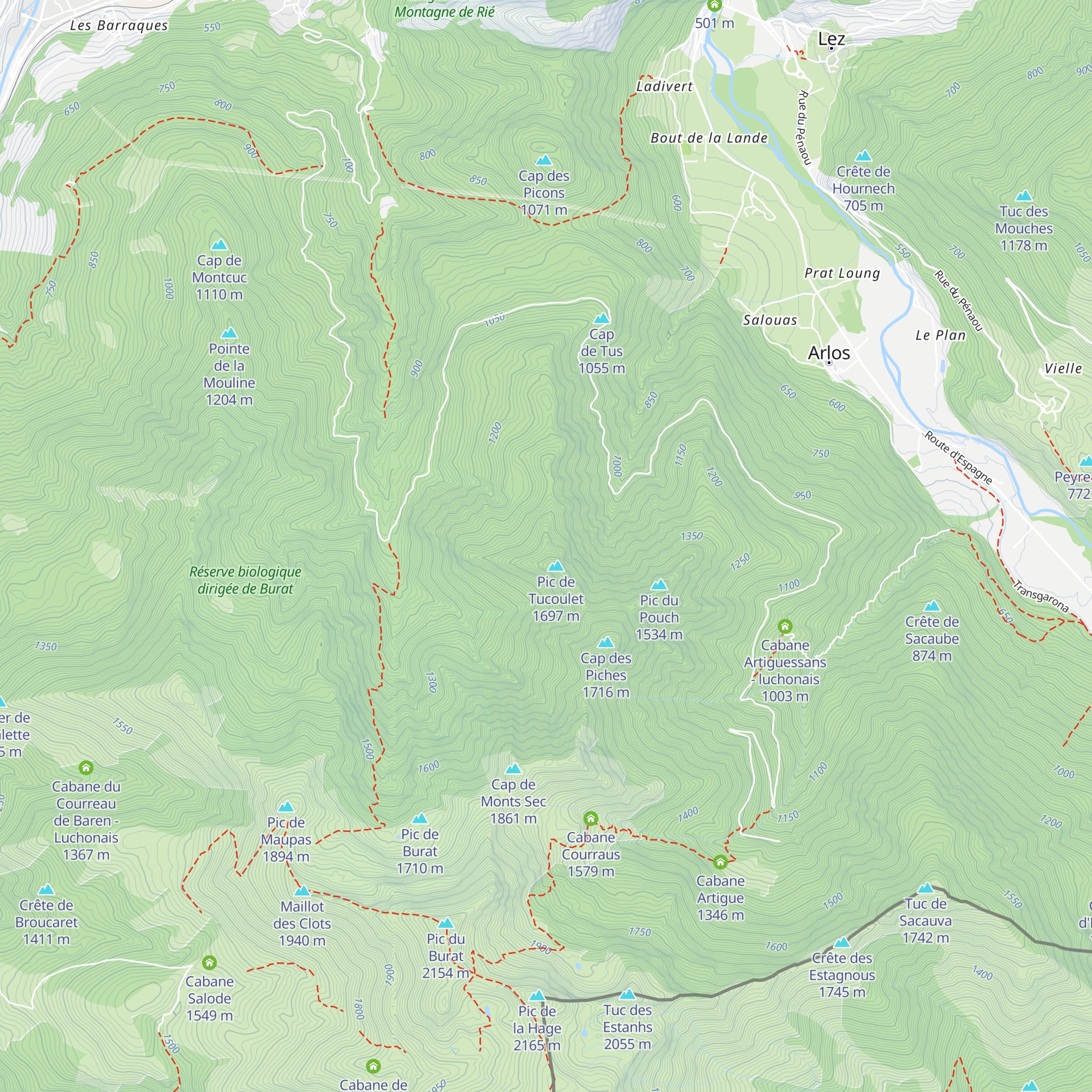 Cabane du Tucoulet - Luchonais map