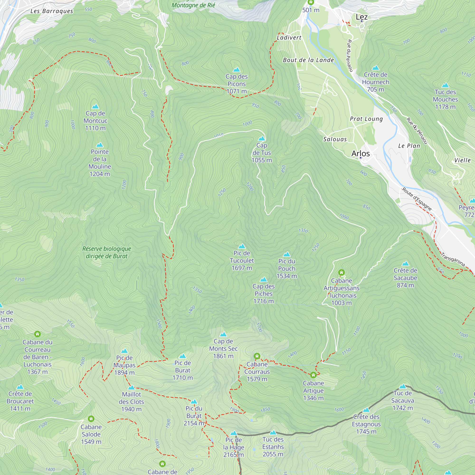 Cabane du Tucoulet - Luchonais map