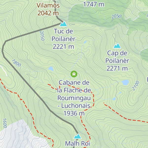 Map of Cabane de la Flache de Roumingau - Luchonais