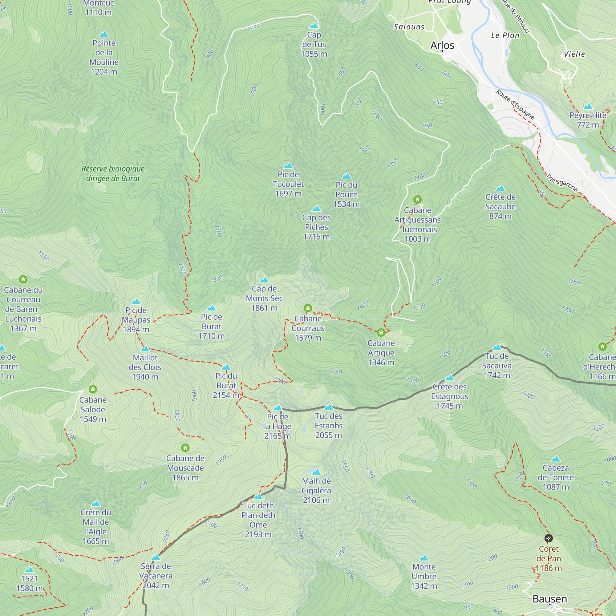 Cabane Courraus map