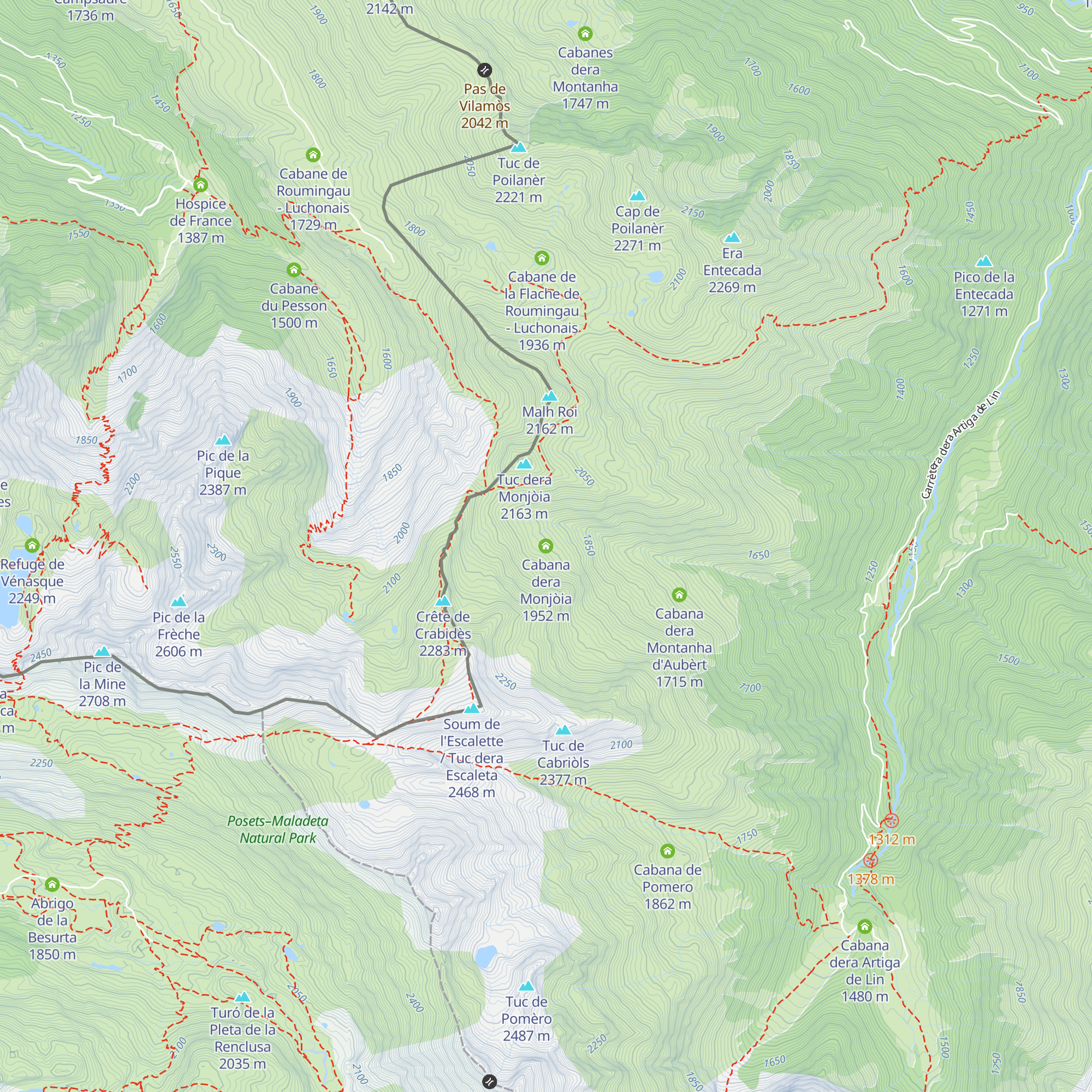 Cabana dera Monjòia map