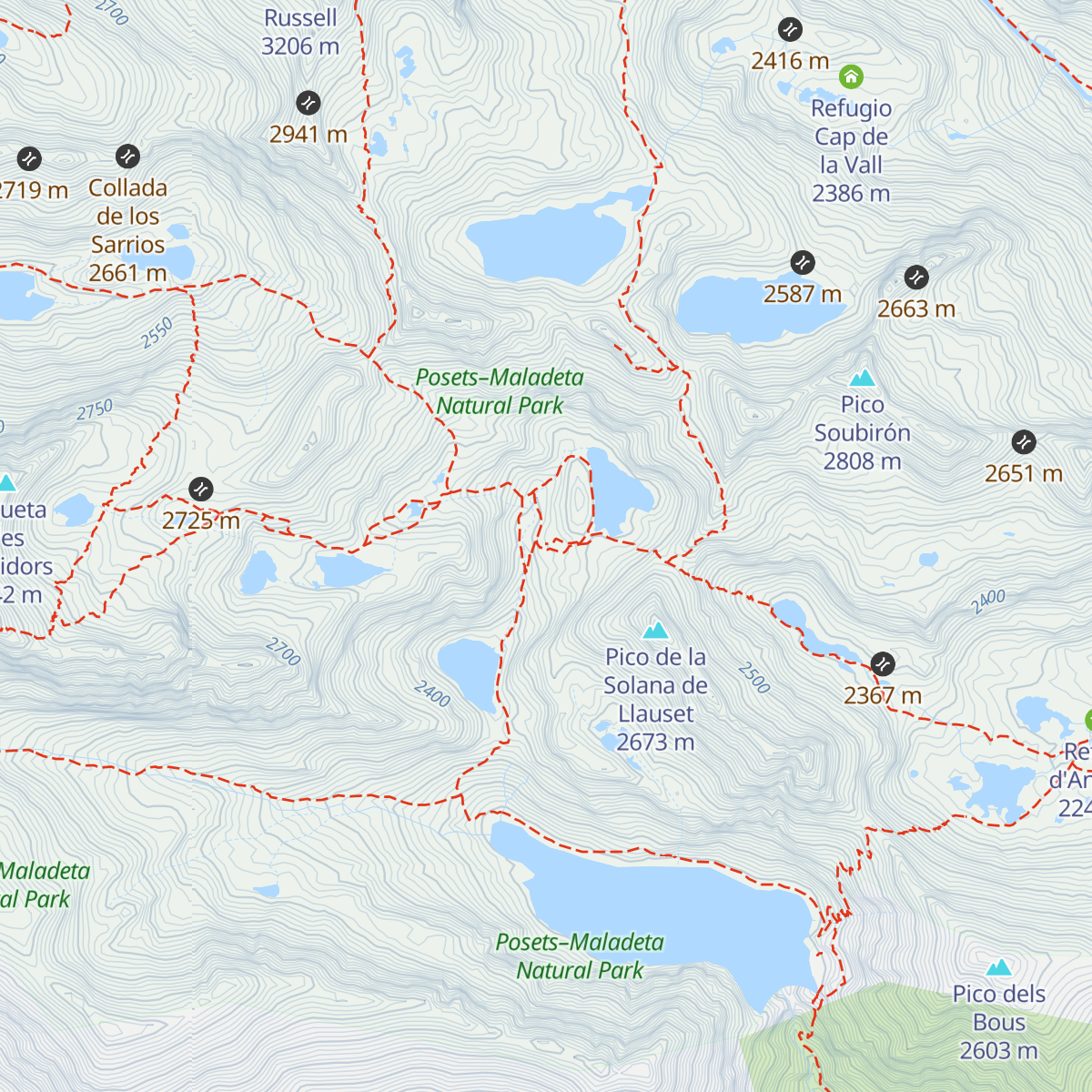Refugio Cap de Llauset map