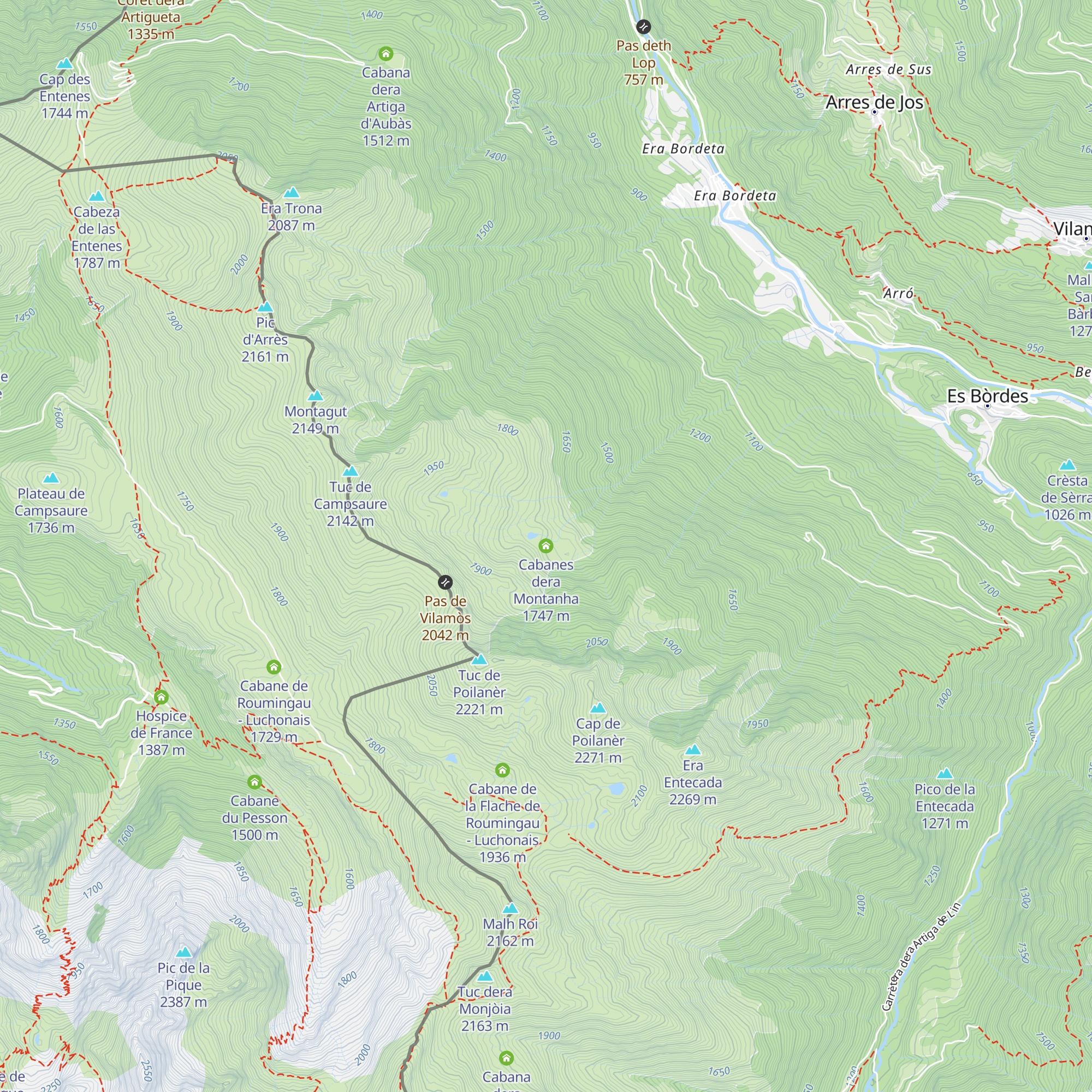 Cabanes dera Montanha map