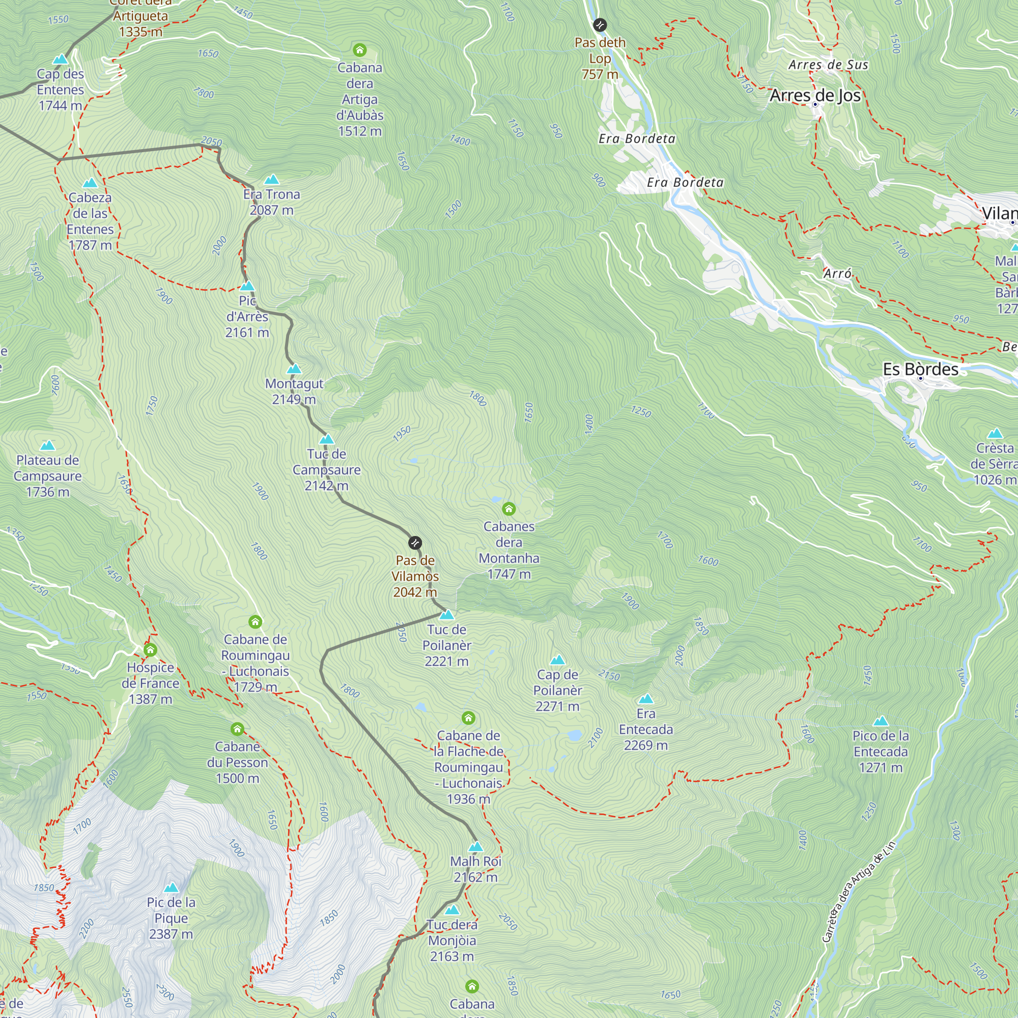Cabanes dera Montanha map