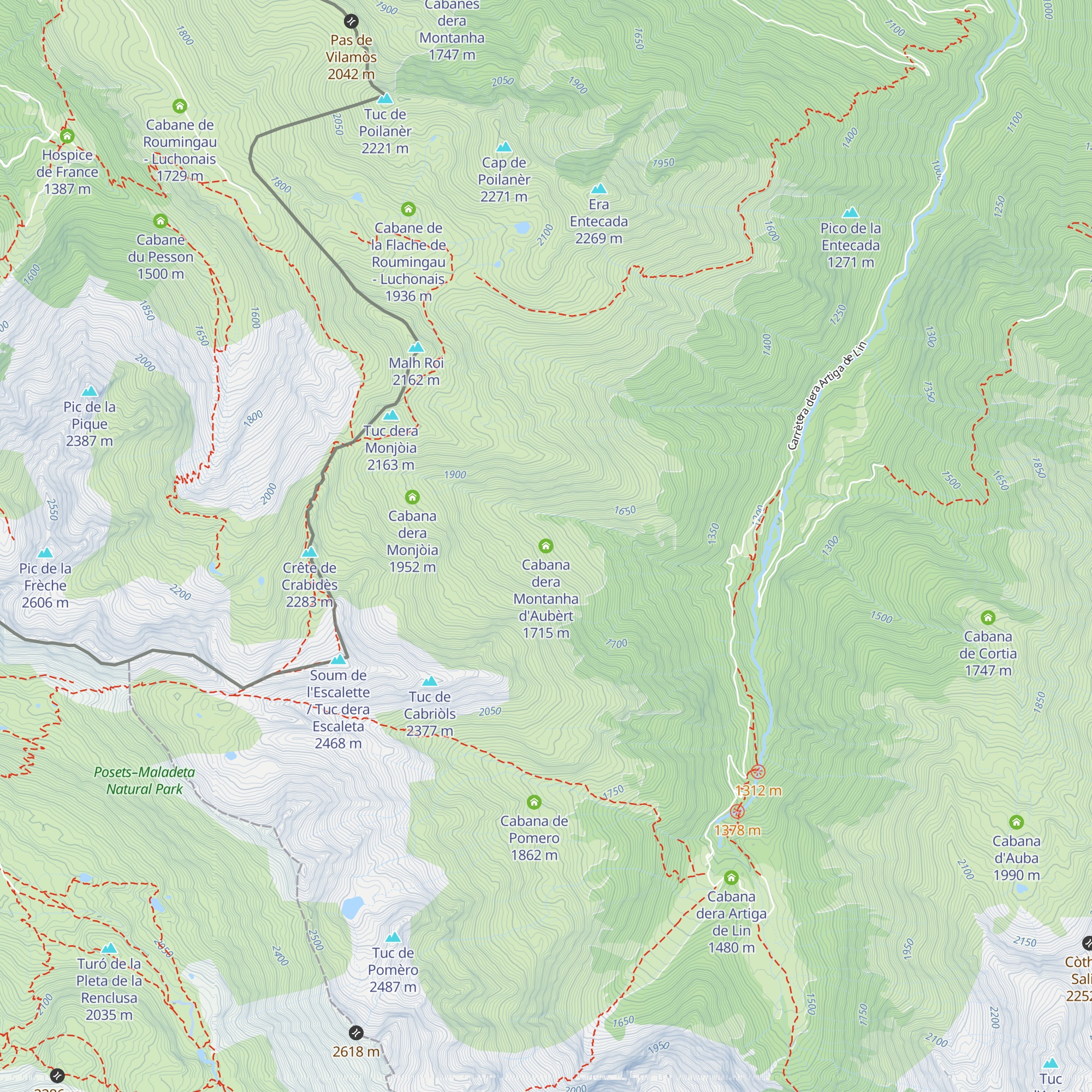 Cabana dera Montanha d'Aubèrt map