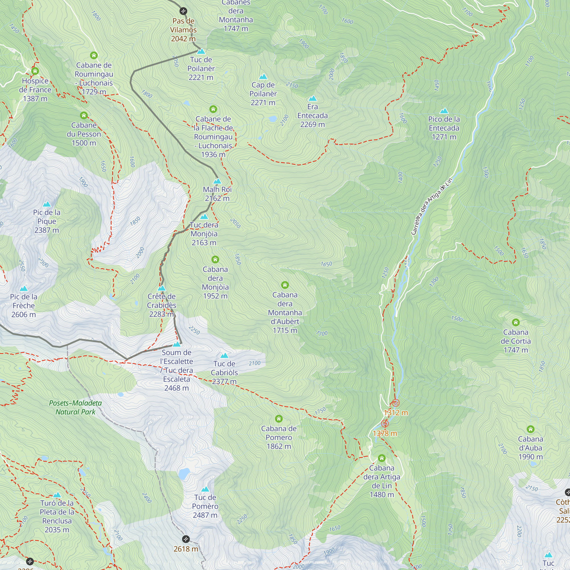 Cabana dera Montanha d'Aubèrt map