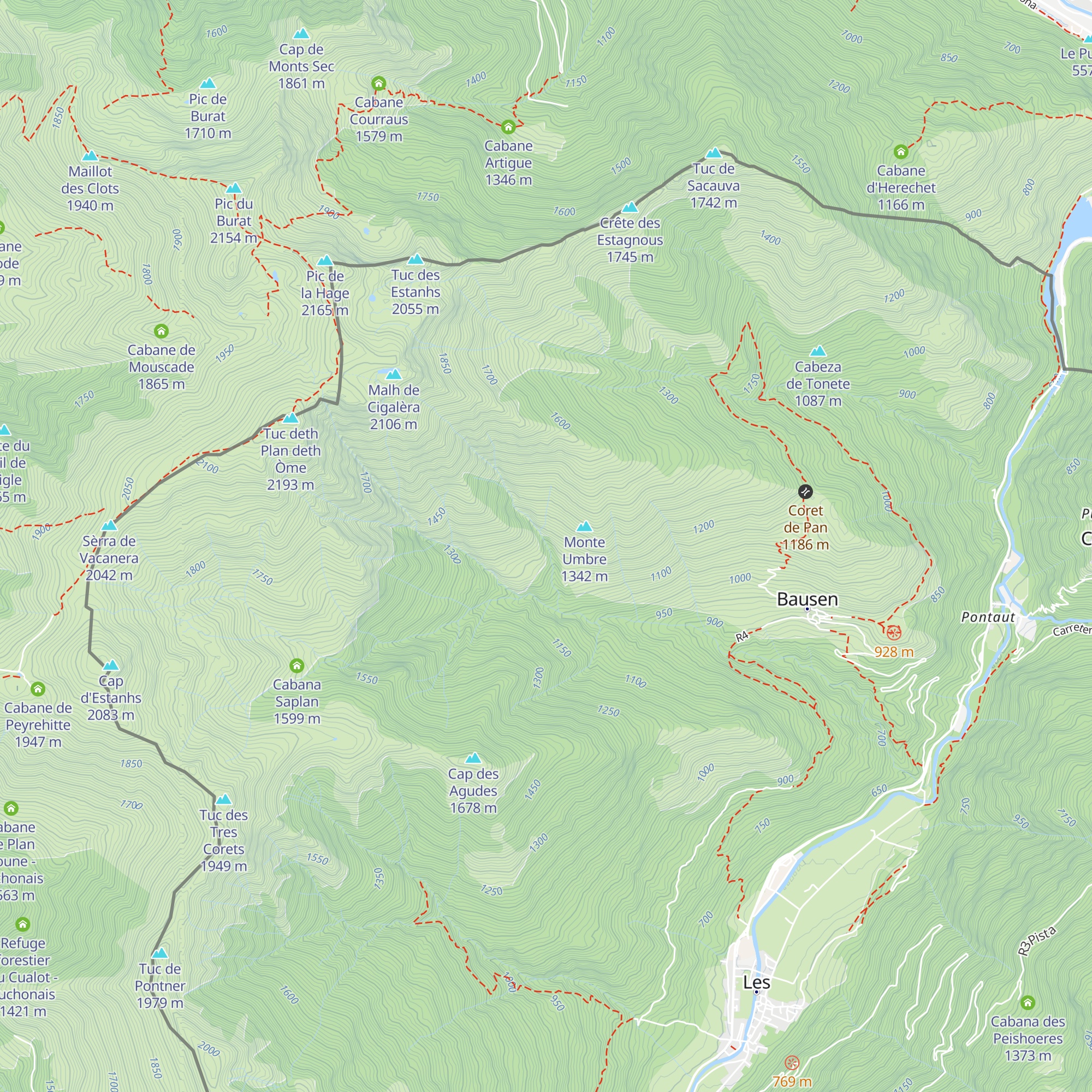 Cabane deth Vaquer de Saplan - map