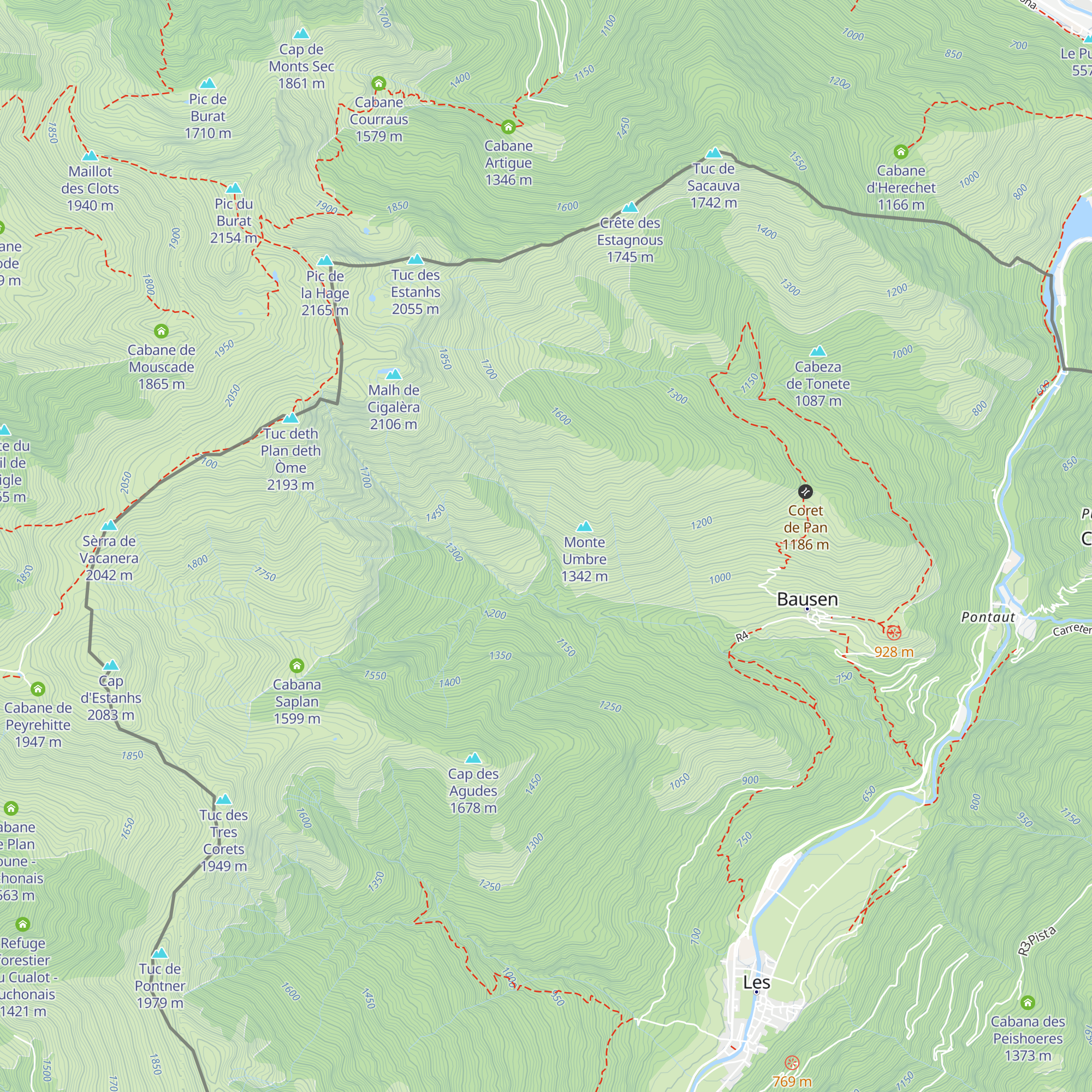 Cabane deth Vaquer de Saplan - map