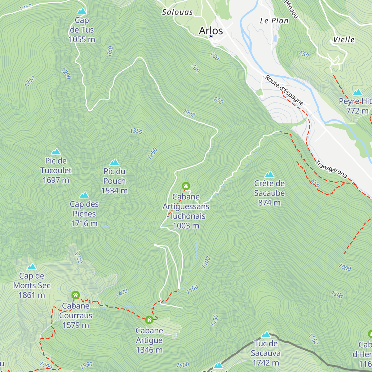 Cabane Artiguessans - luchonais map