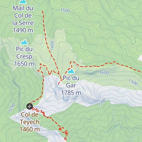 Map of Pic du Gar