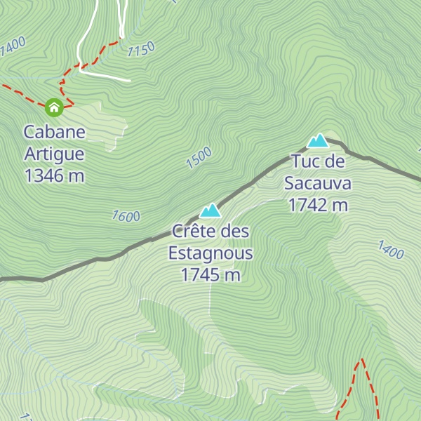 Map of Crête des Estagnous