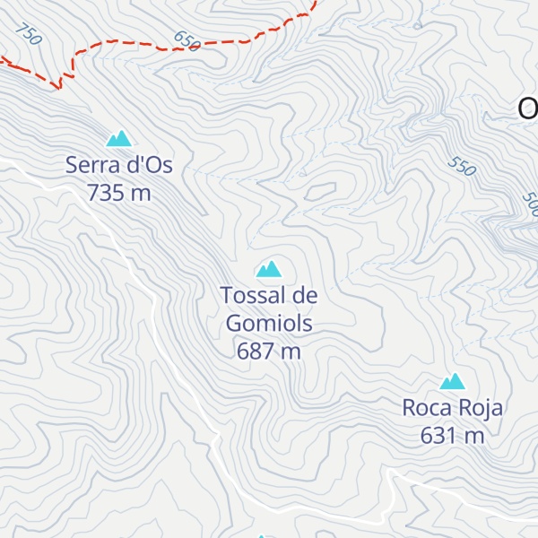 Map of Tossal de Gomiols