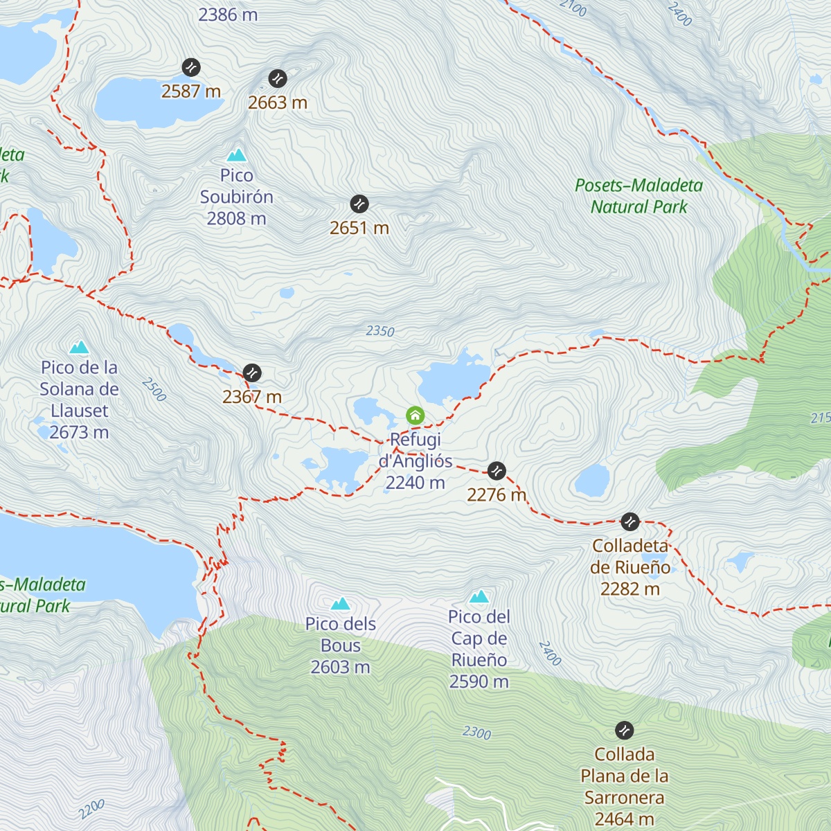 Refugi d'Angliós map