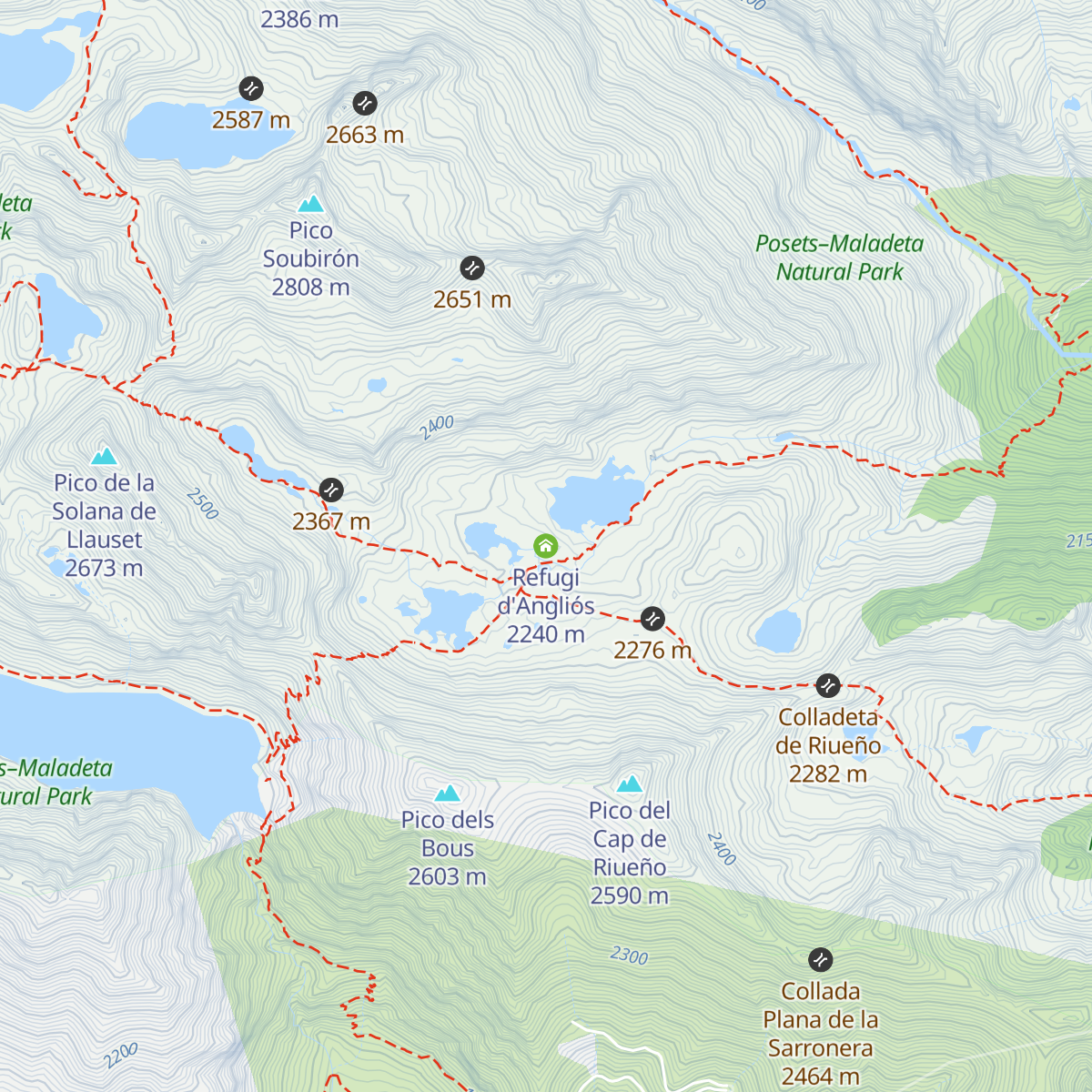 Refugi d'Angliós map