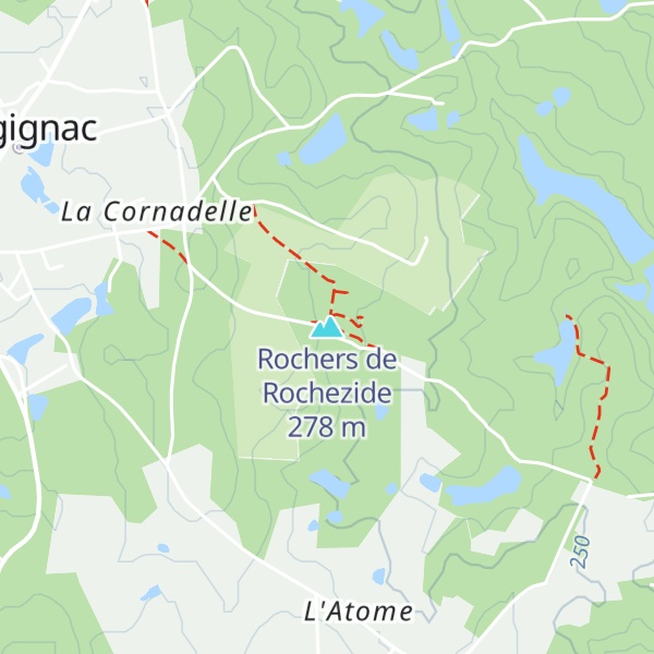 Map of Rochers de Rochezide
