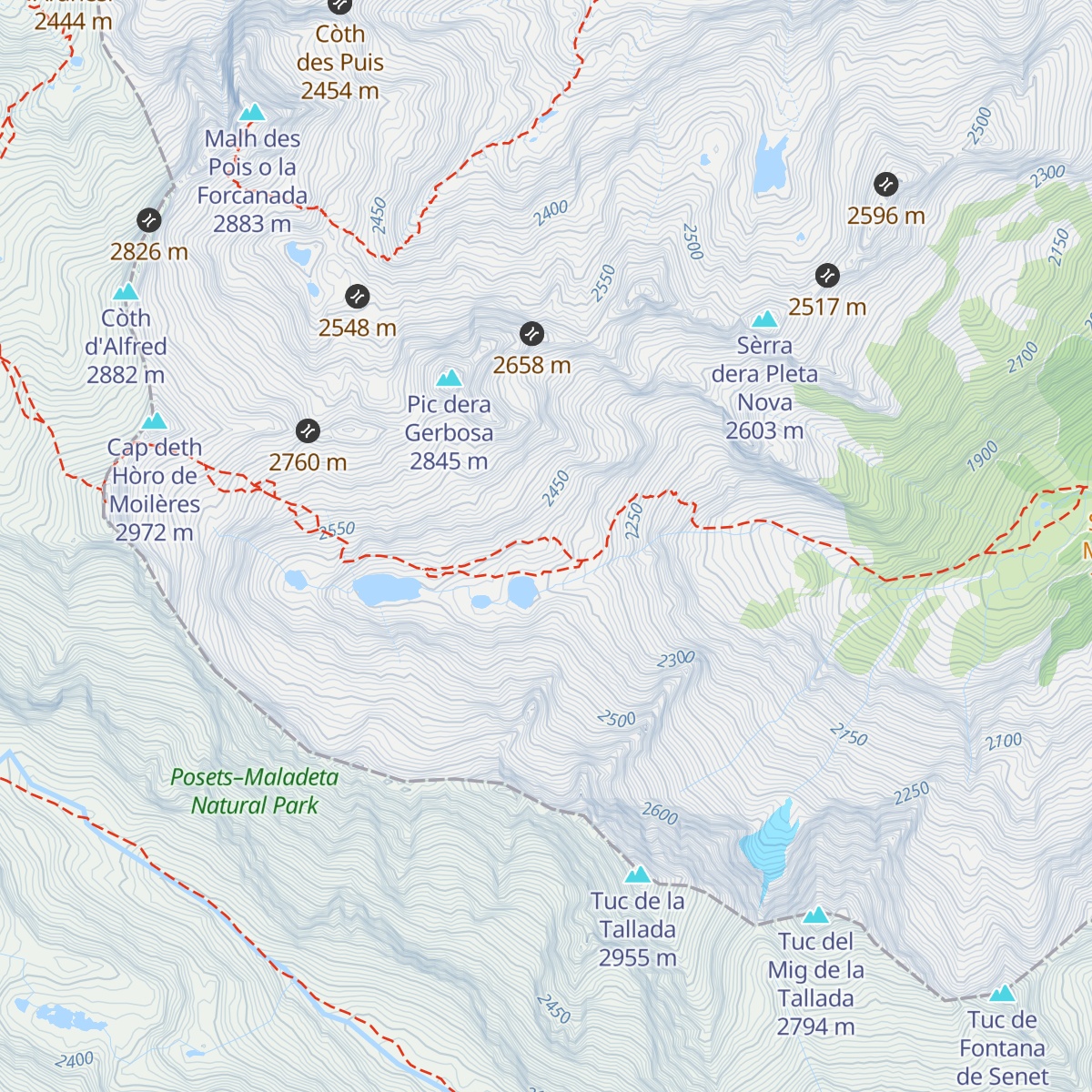 Refugi de Molières map