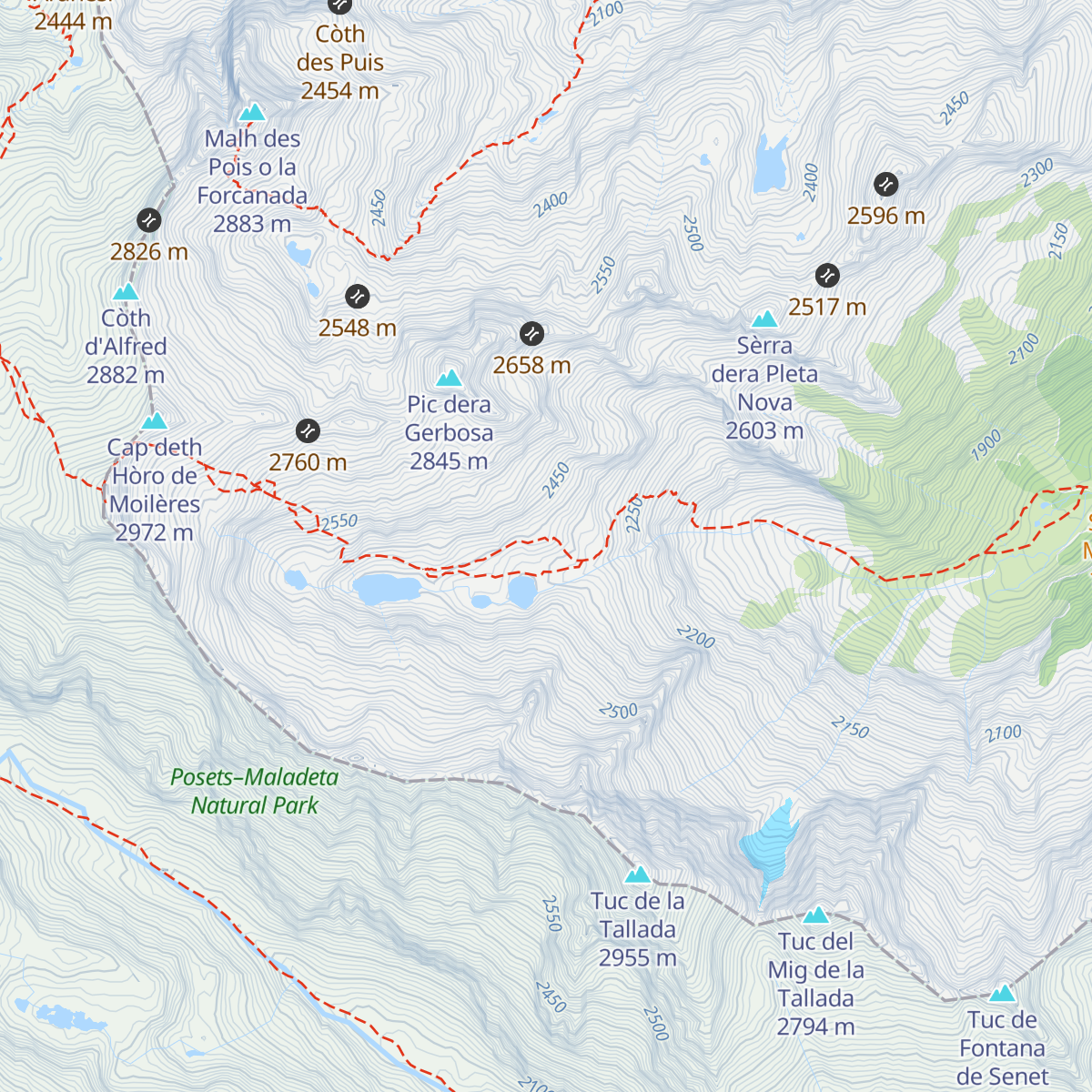 Refugi de Molières map