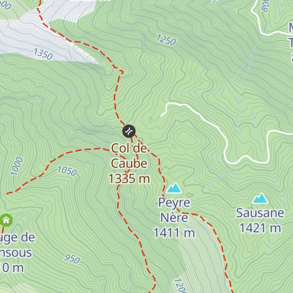 Map of Cabane du col de Caube