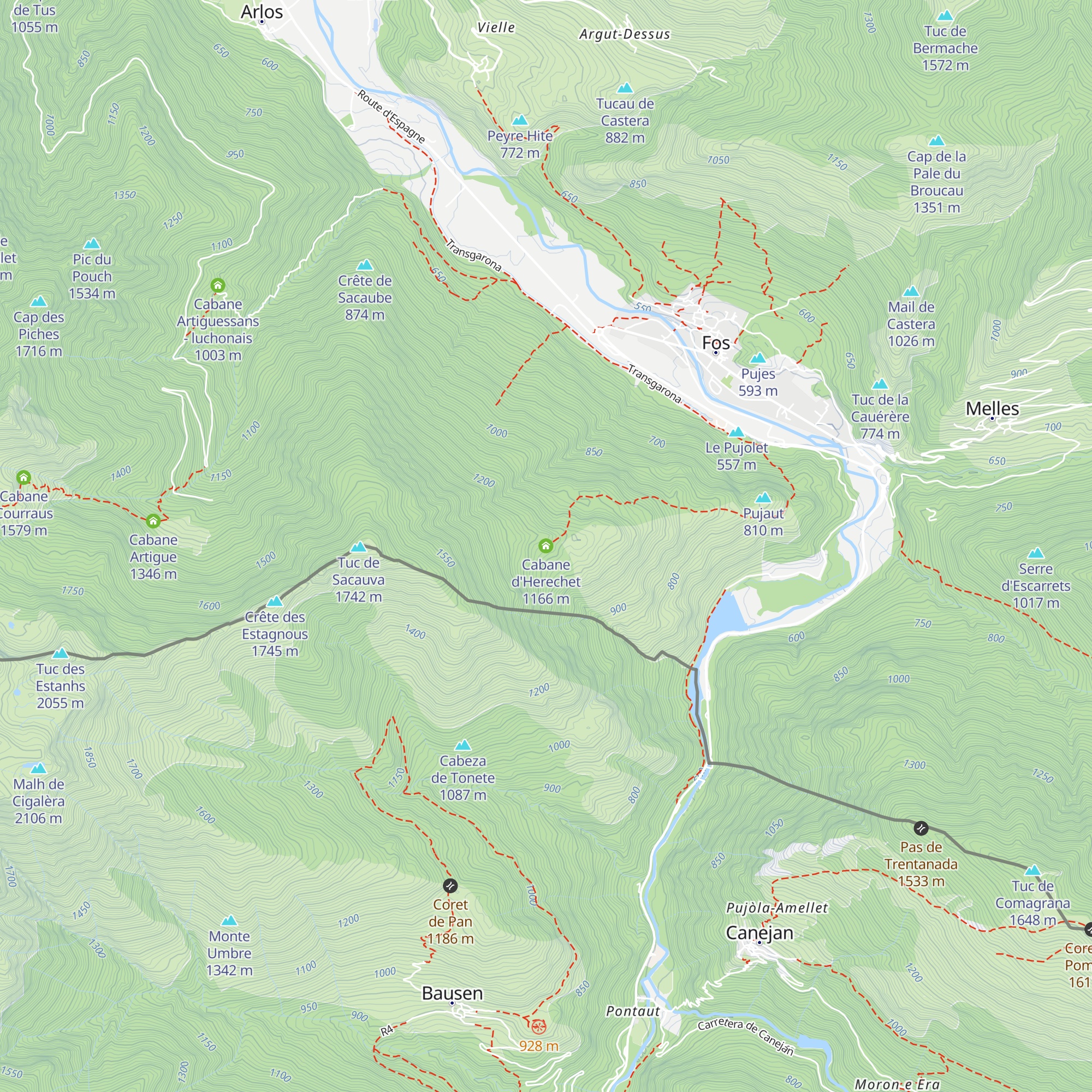 Cabane d'Herechet map