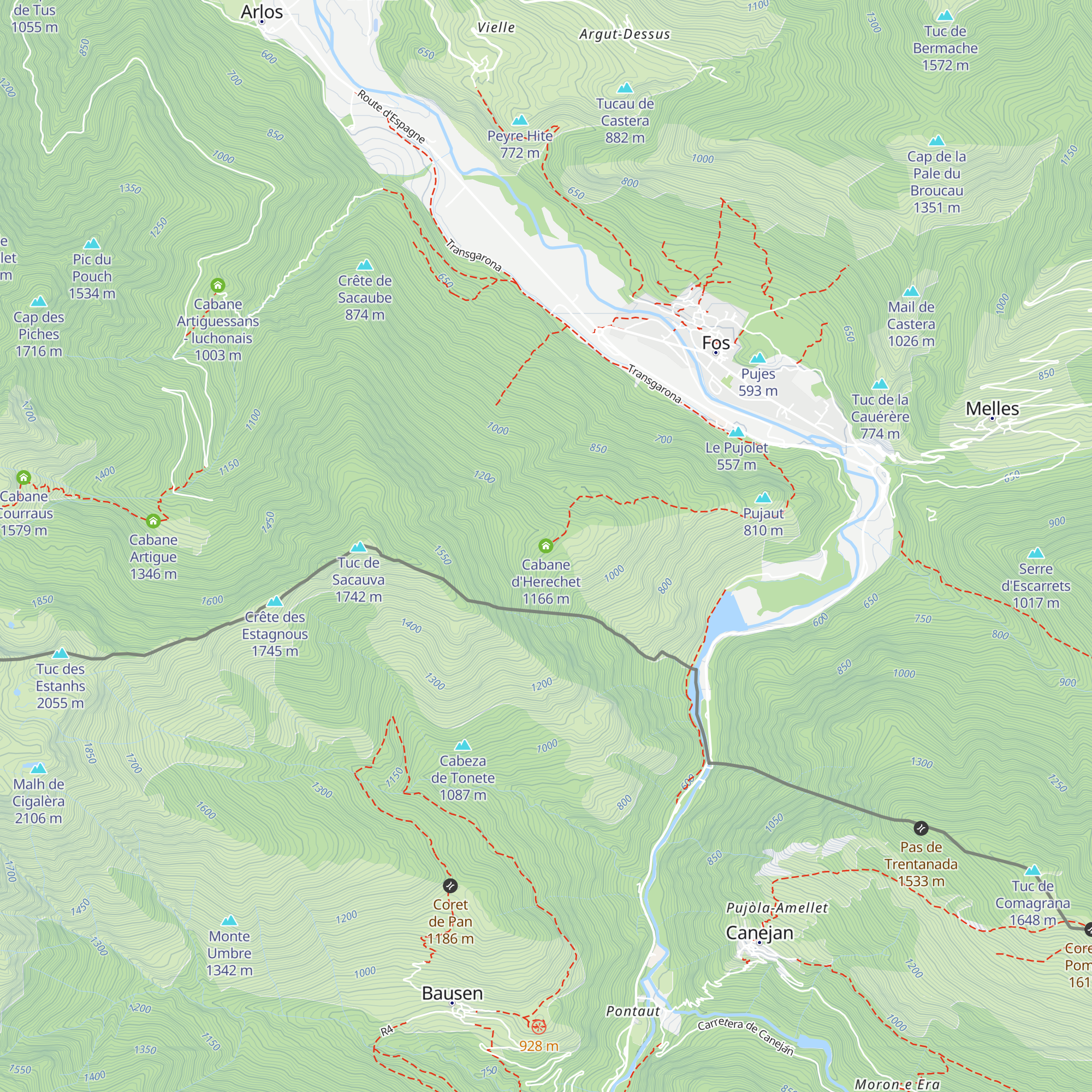 Cabane d'Herechet map