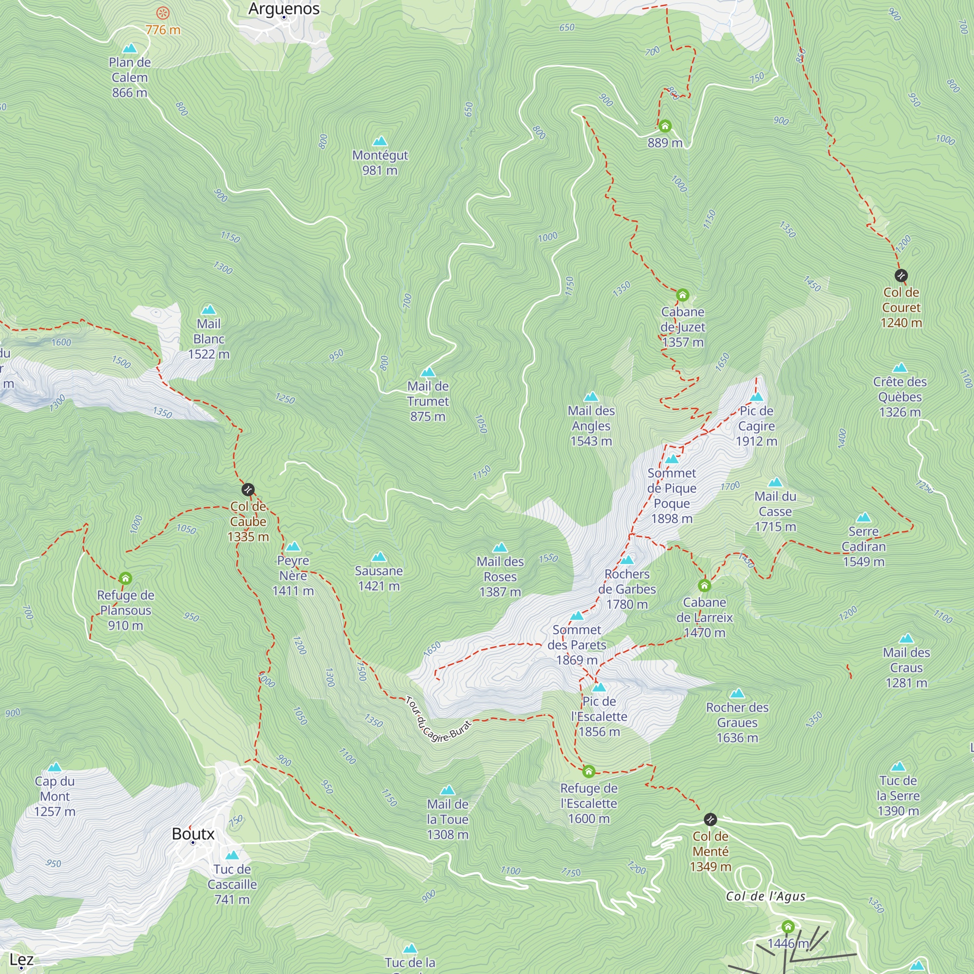 Cabane d'Arguenos map